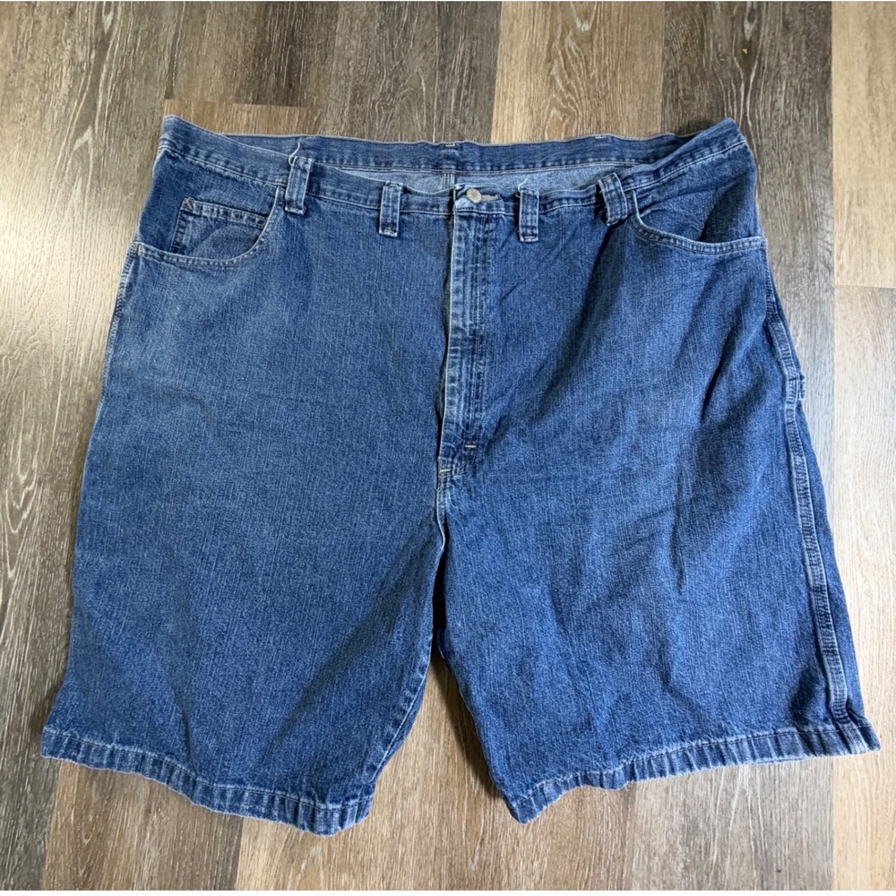 Wrangler Carpenter Shorts Mens 48 Blue Denim Utility Workwear Relaxed 64WC2ND